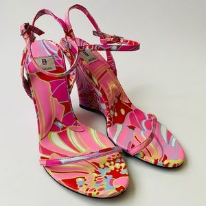 Bakers floral Strappy wedge heel sandals 8